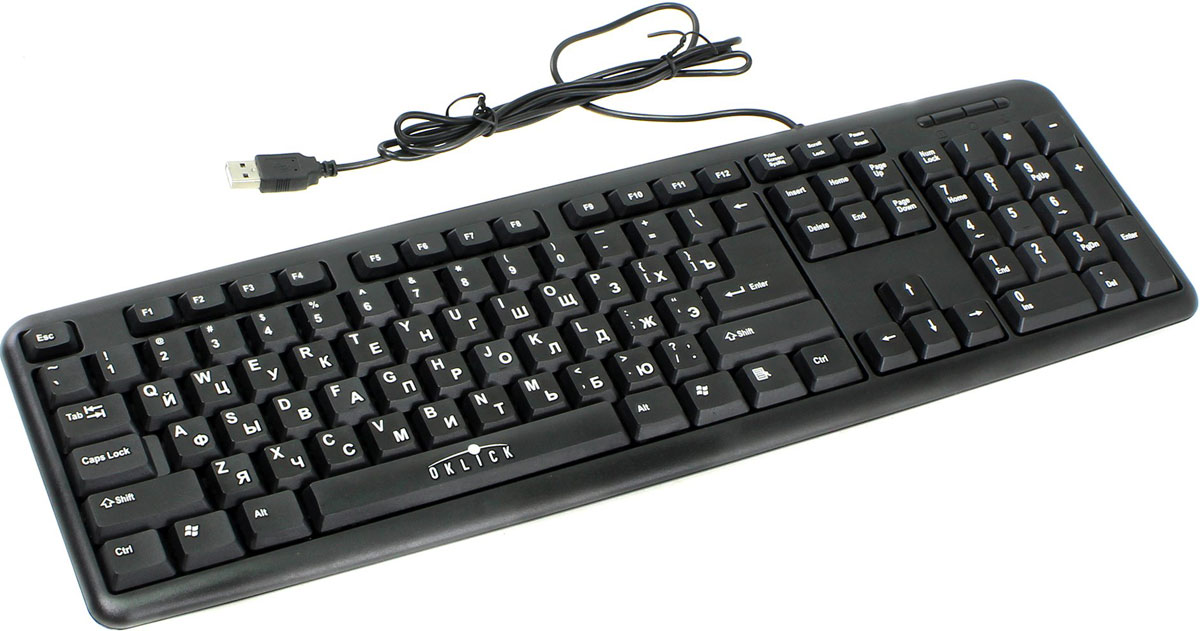Клавиатура Oklick 180M, Black USB