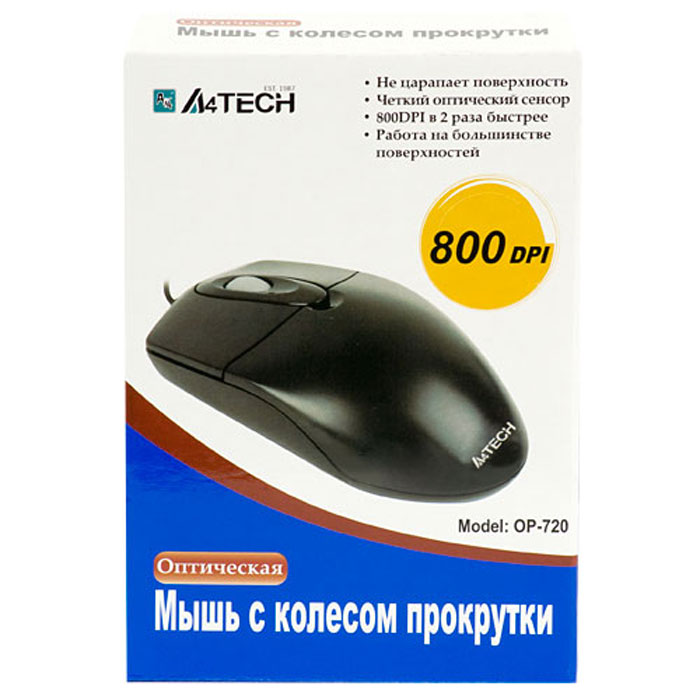 фото A4Tech OP-720 3D, Black мышь