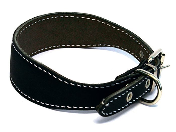 Ошейник для собак Каскад, двойной, для левретки/таксы, диаметр 25-32 см, цвет: черный