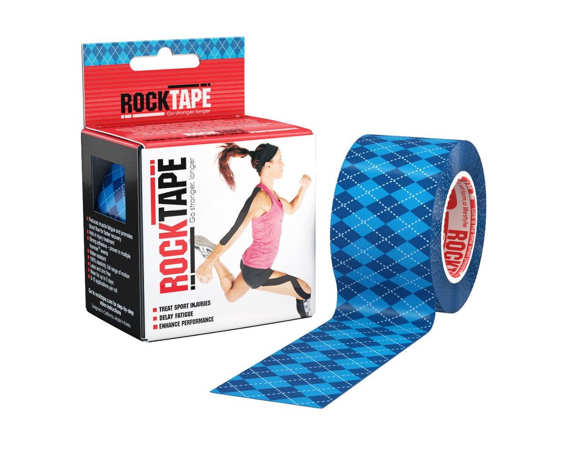 фото Кинезиотейп Rocktape "Design", цвет: синий, темно-синий, 5 x 500 см