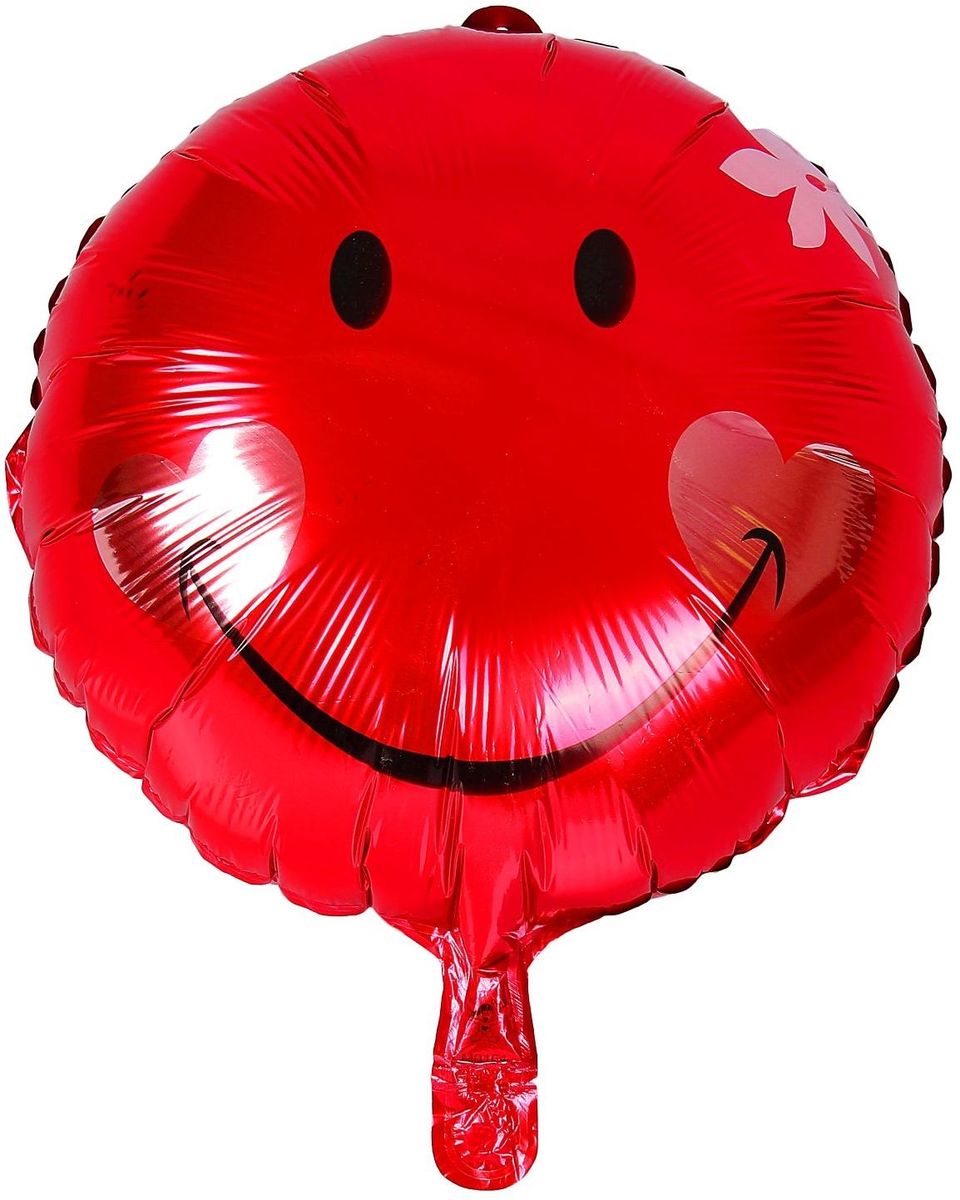 фото Sima-land Воздушный шарик Шар улыбка с цветком Круг 18
