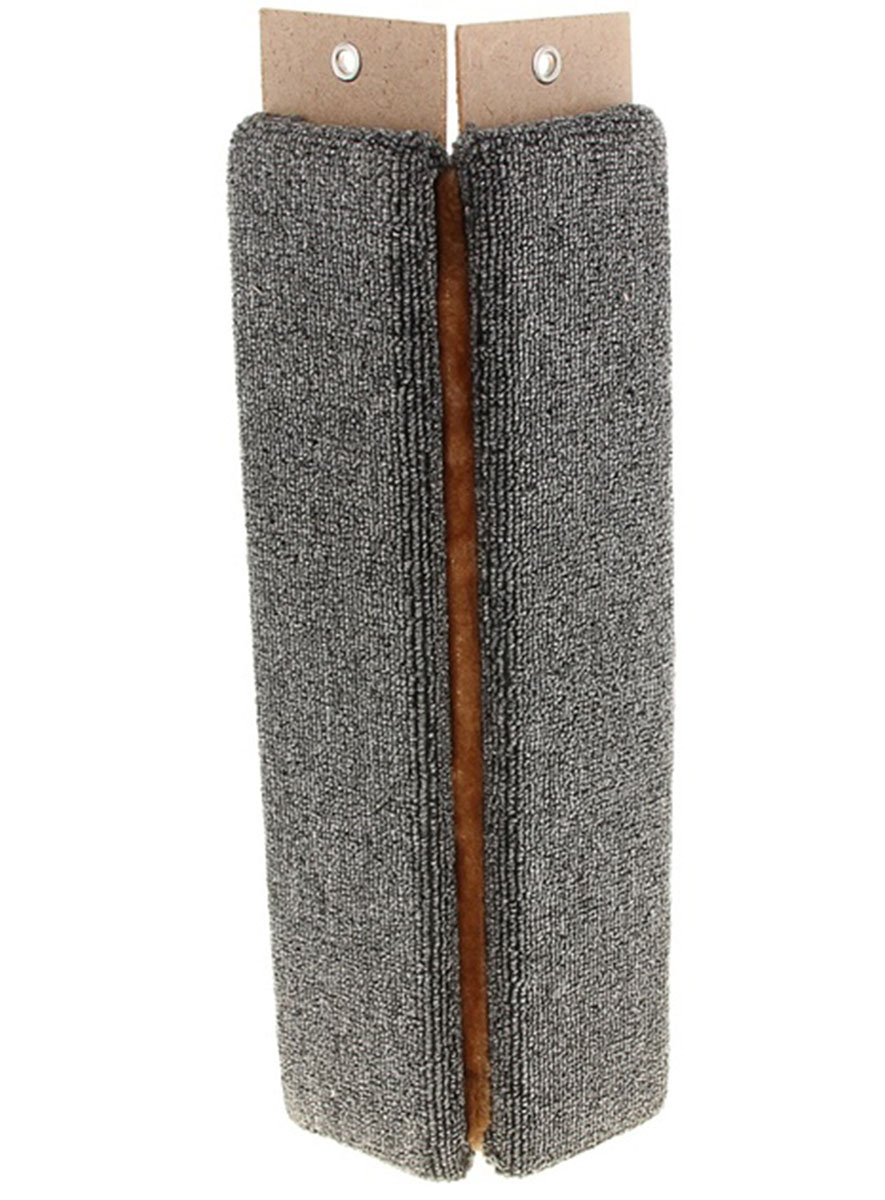 фото Когтеточка "Меридиан", настенная, угловая, цвет: коричневый, светло-коричневый, черный, длина 55 см