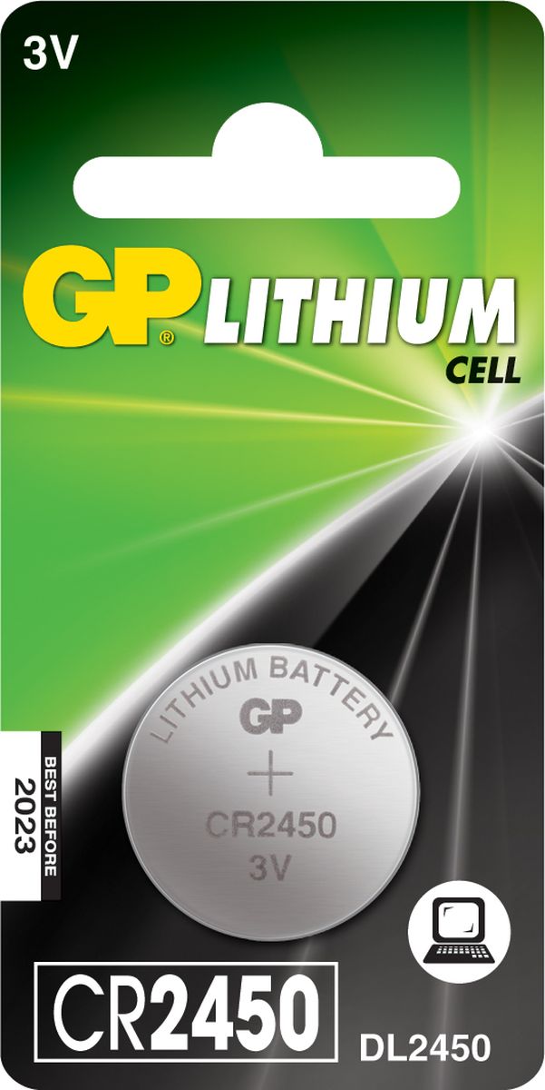 фото Батарейка литиевая "GP Batteries", тип СR2450, 3В