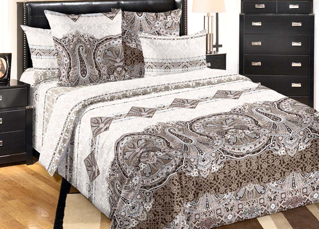фото Комплект белья Primavera "Белла", 1,5-спальный, наволочки 70x70, цвет: коричневый Тд текстиль