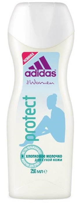 фото Adidas Молочко экстраувлажняющее для душа "Protect", женское, 250 мл