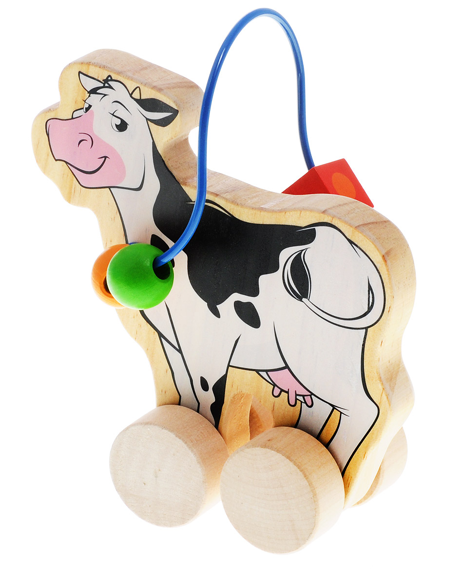 фото Мир деревянных игрушек Лабиринт-каталка Корова