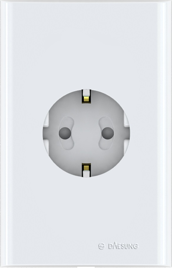 фото Розетка одинарная "Daesung", с заземлением. NFS1210