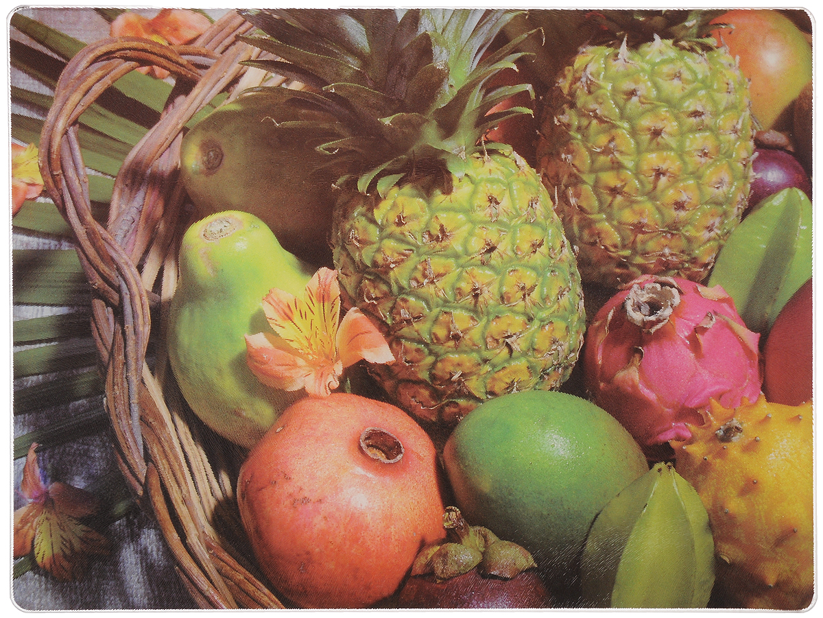 фото Доска разделочная Mayer & Boch "Ананасы, гранат, манго", 40 x 30 см