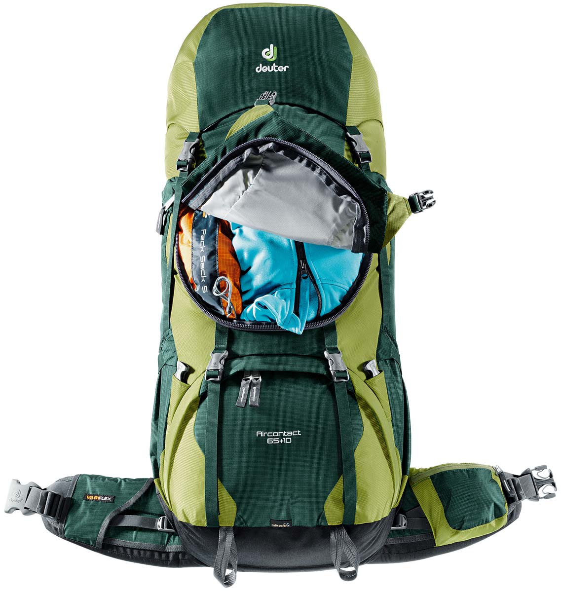 фото Рюкзак Deuter "Aircontact 65+10", цвет: зеленый, темно-зеленый, 75 л