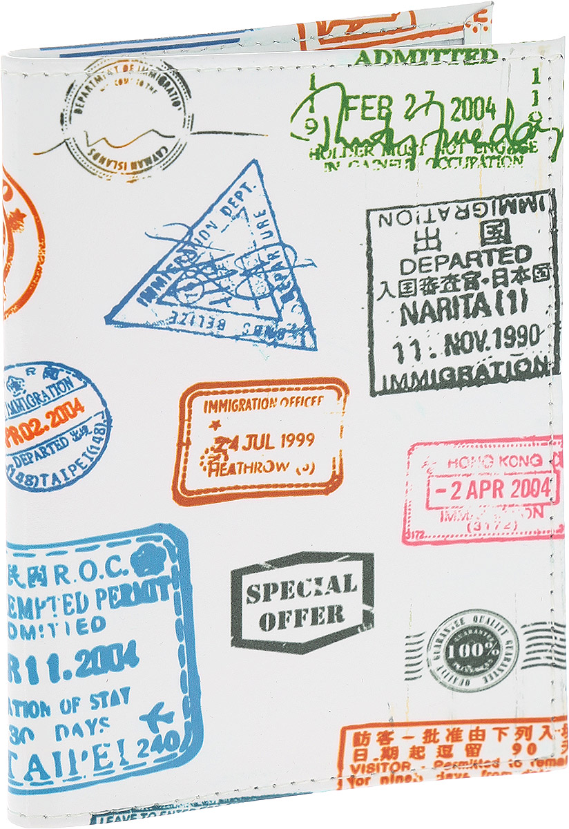 фото Обложка для паспорта Driver, цвет: белый, мультиколор. ВДОПК4