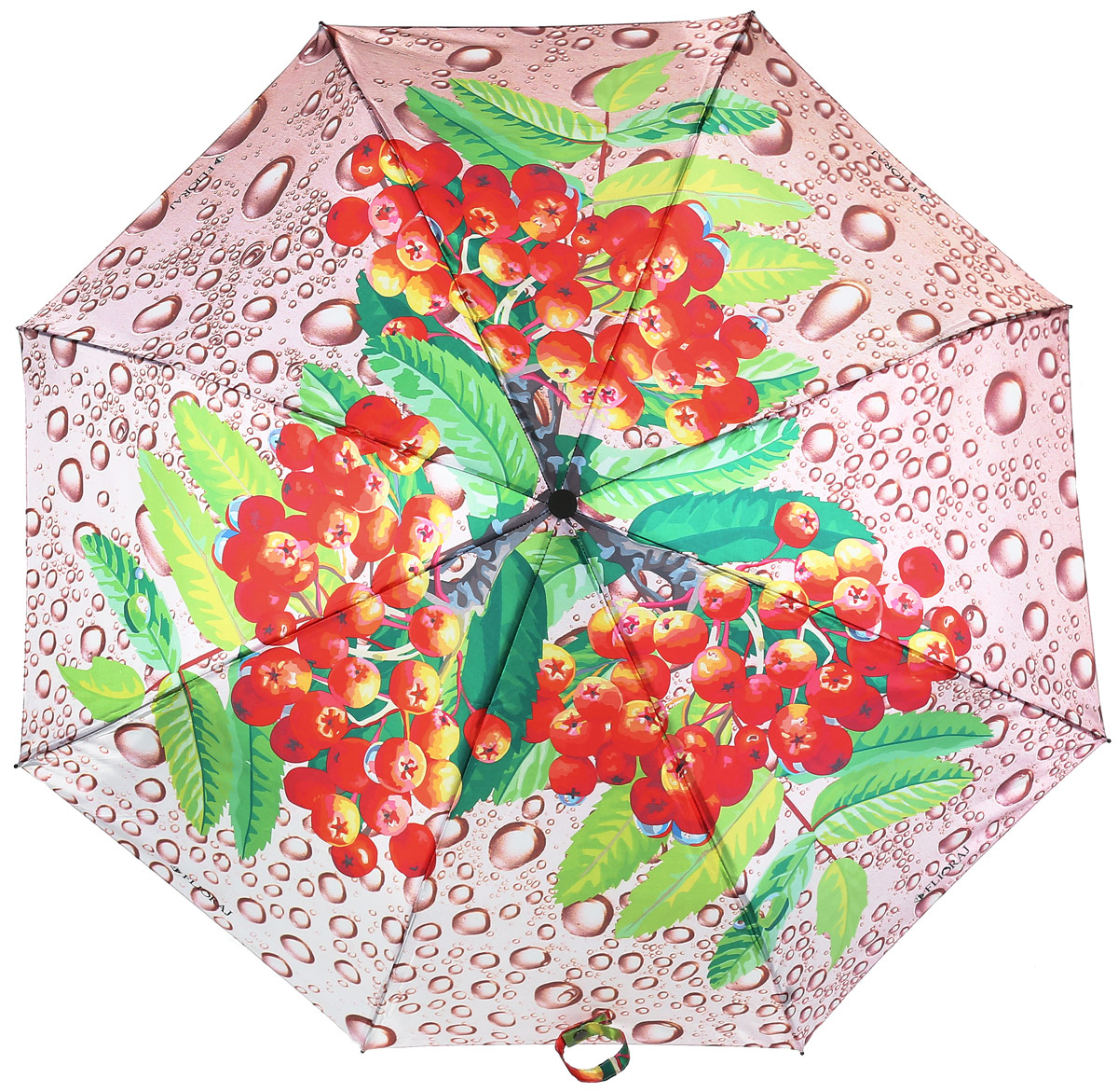 Зонт женский Flioraj, автомат, 3 сложения, цвет: красный, зеленый, белый. 231214 FJ