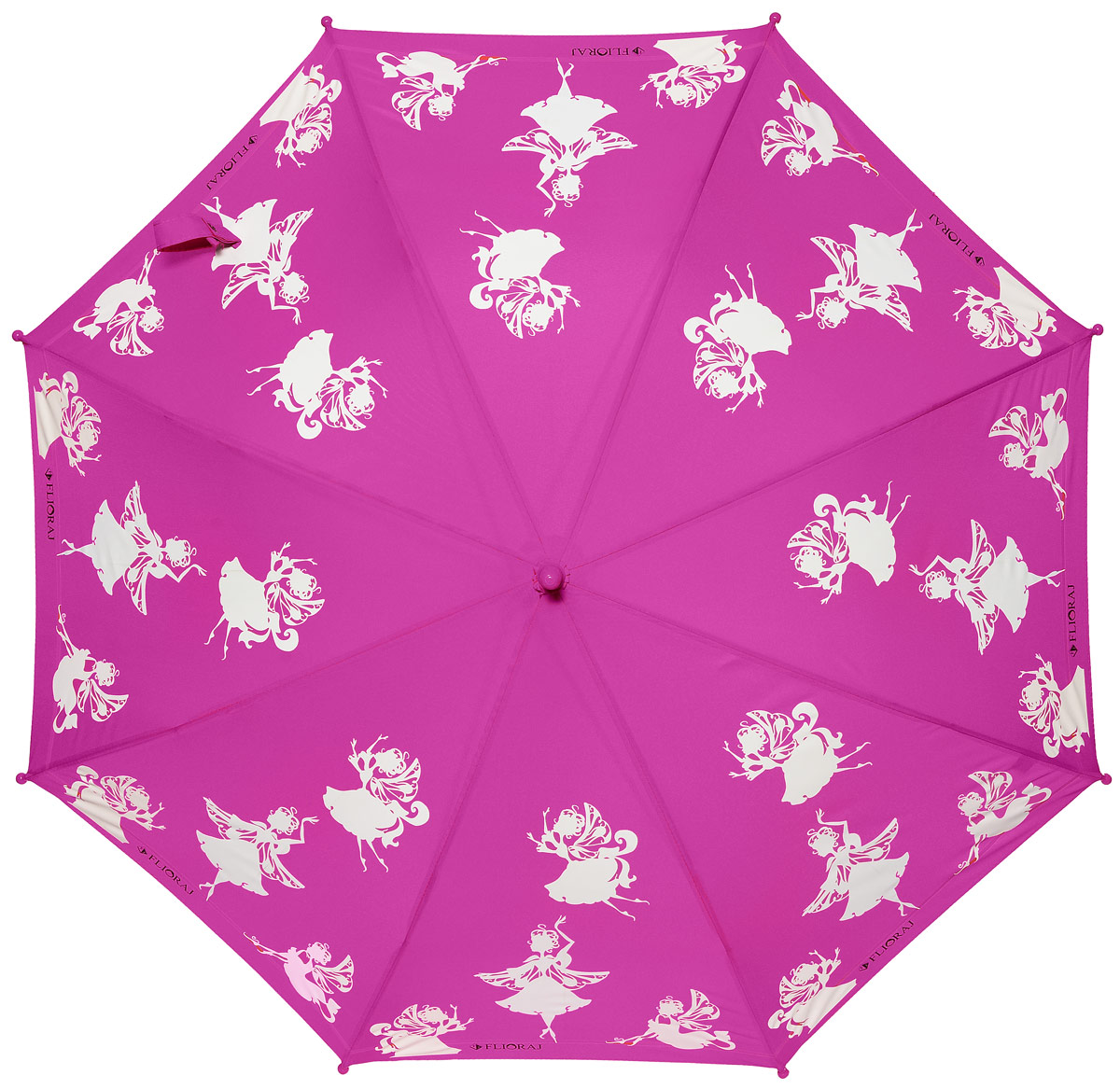 Зонт детский Flioraj, механика, трость, цвет: фуксия, белый. 051203