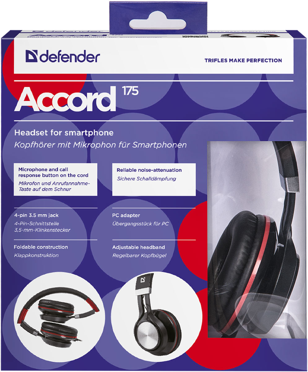 фото Гарнитура Defender Accord 175, Black Red