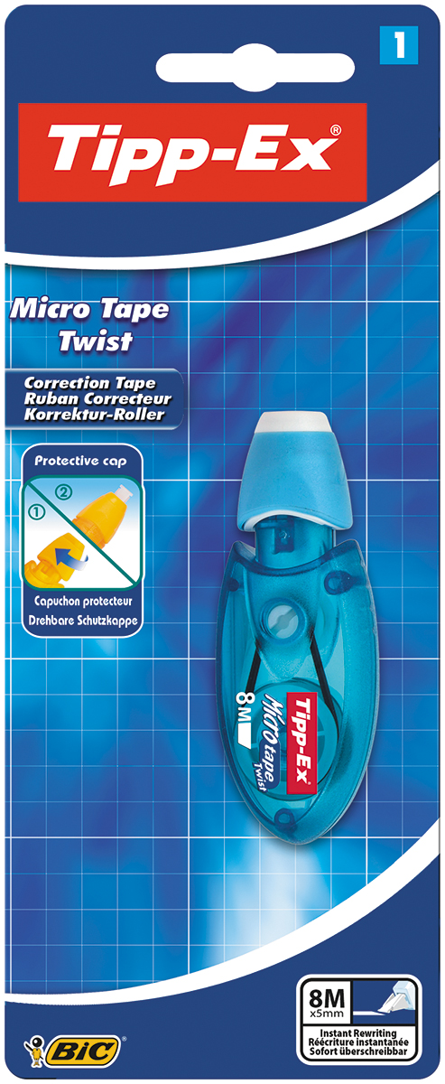 фото Корректирующая лента Bic Tipp-Ex Micro Tape Twist, 5 мм х 8 м, цвет корпуса в ассортименте