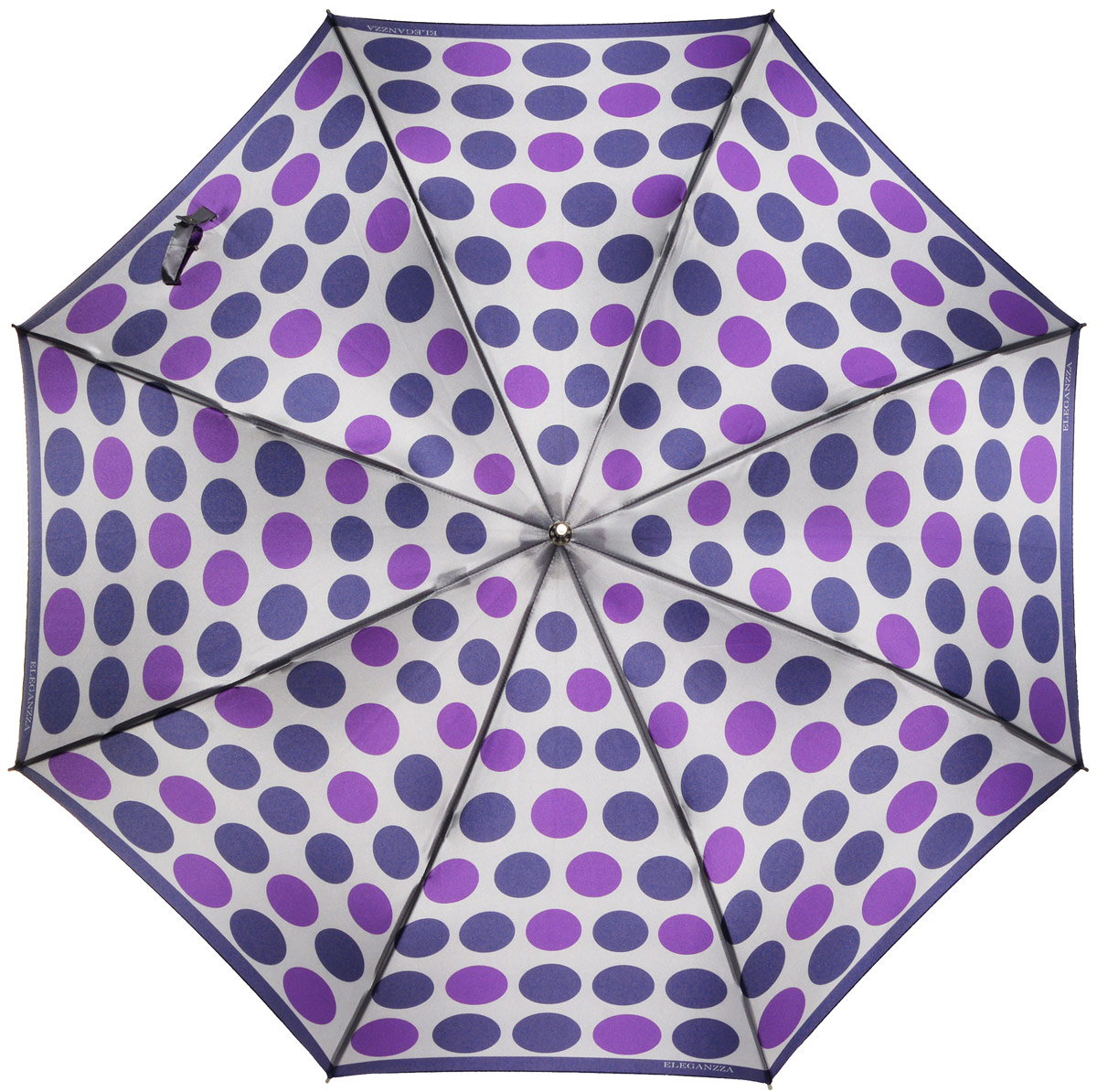 фото Зонт-трость женский Eleganzza, полуавтомат, цвет: фиолетовый. T-06-0277