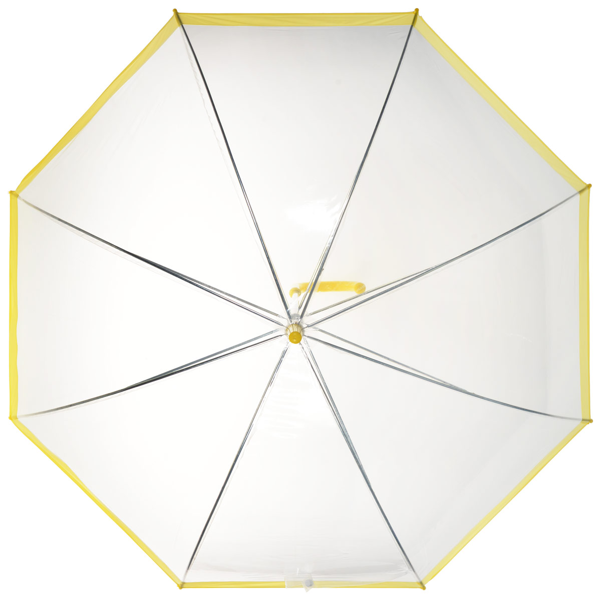 Зонт-трость женский Эврика, механика, цвет: прозрачный, желтый. 94862