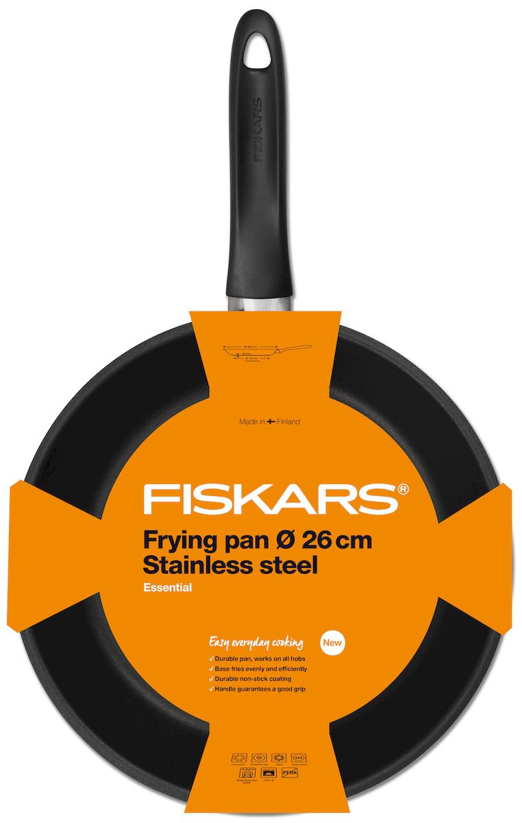 фото Сковорода Fiskars "Essential", с антипригарным покрытием. Диаметр 26 см