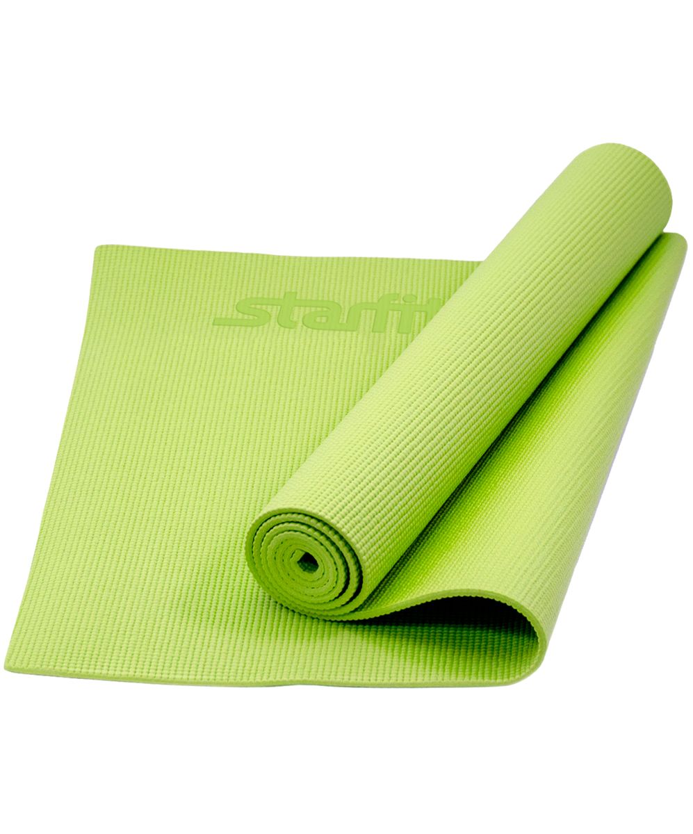 фото Коврик для йоги Starfit "FM-101", цвет: зеленый, 173 x 61 x 0,8 см
