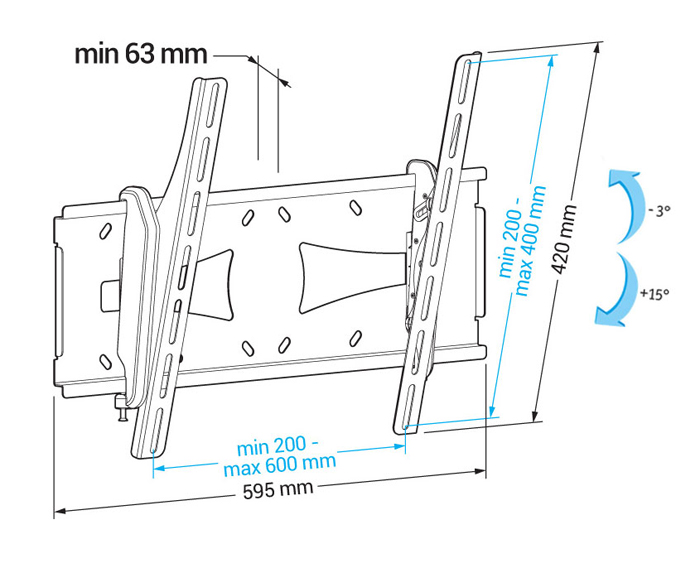 фото Holder PTS-4006М, Black кронштейн для ТВ