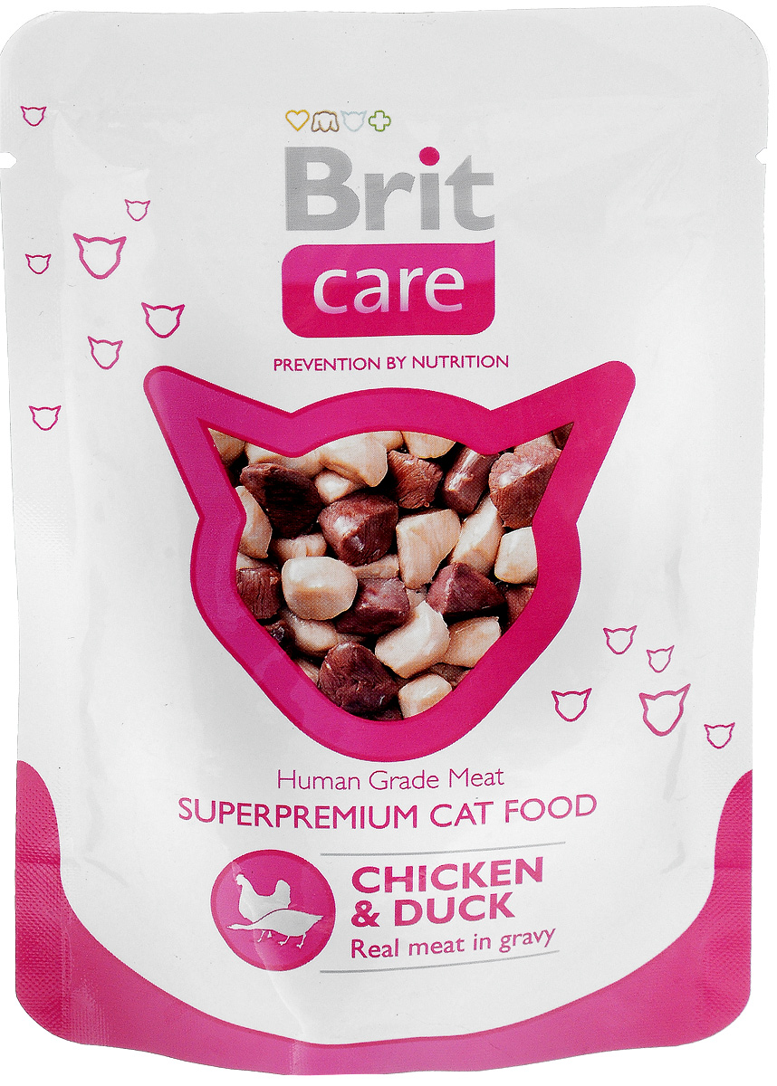 фото Консервы для кошек "Brit Care", с курицей и уткой, 80 г