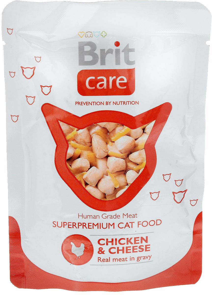 фото Консервы для кошек "Brit Care", с курицей и сыром, 80 г