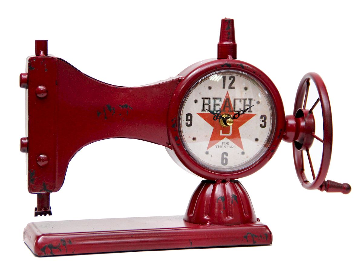 фото Часы настольные Magic Home "Швейная Машинка", кварцевые, цвет: красный