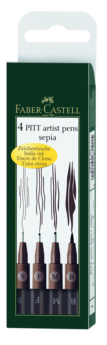Faber-Castell Ручка капиллярная Pitt Artist Pen цвет коричневый 4 шт