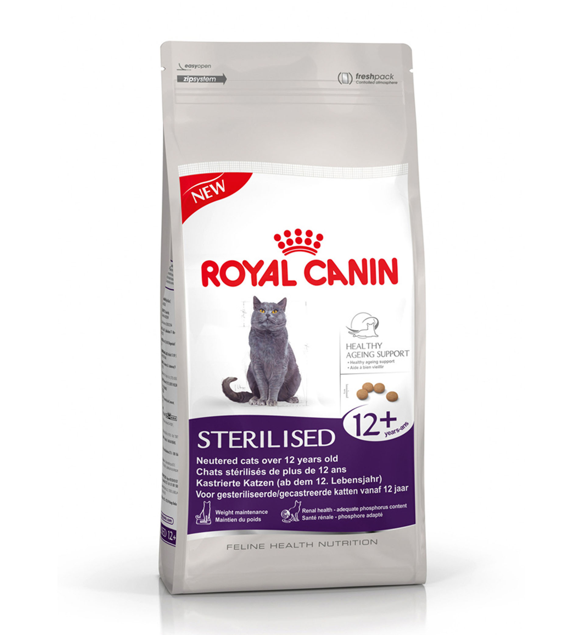 фото Корм сухой Royal Canin "Sterelised 12+", для кастрированных котов и стерилизованных кошек старше 12 лет, 400 г