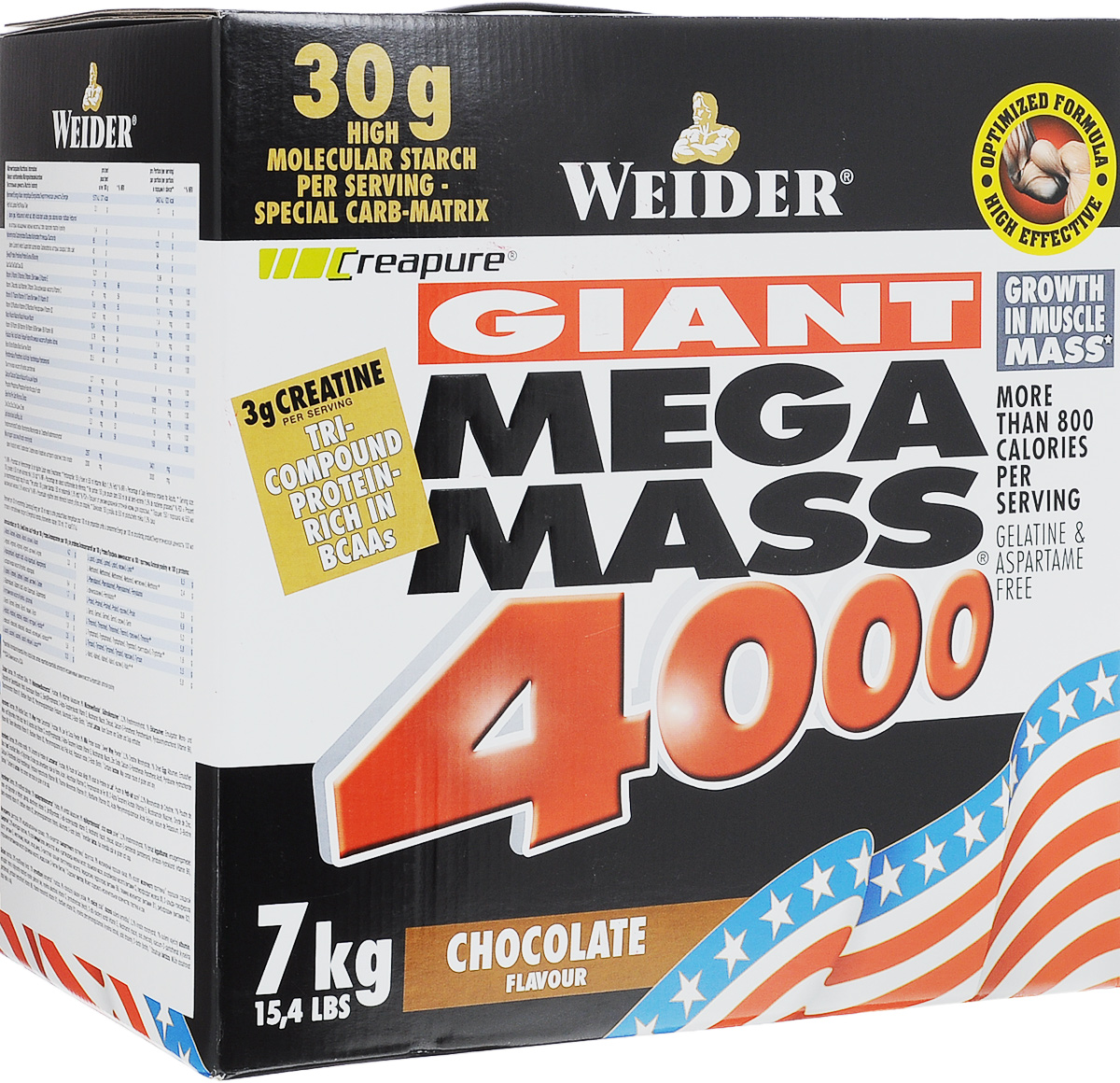 фото Гейнер Weider "Giant Mega Mass 4000", шоколад, 7 кг