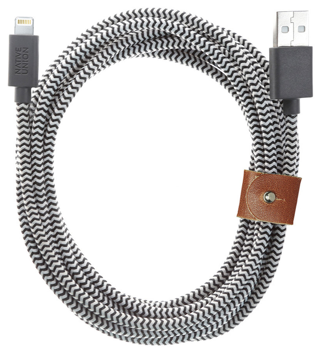 фото Native Union Belt Cable, Black White кабель Apple Lightning (3 м)