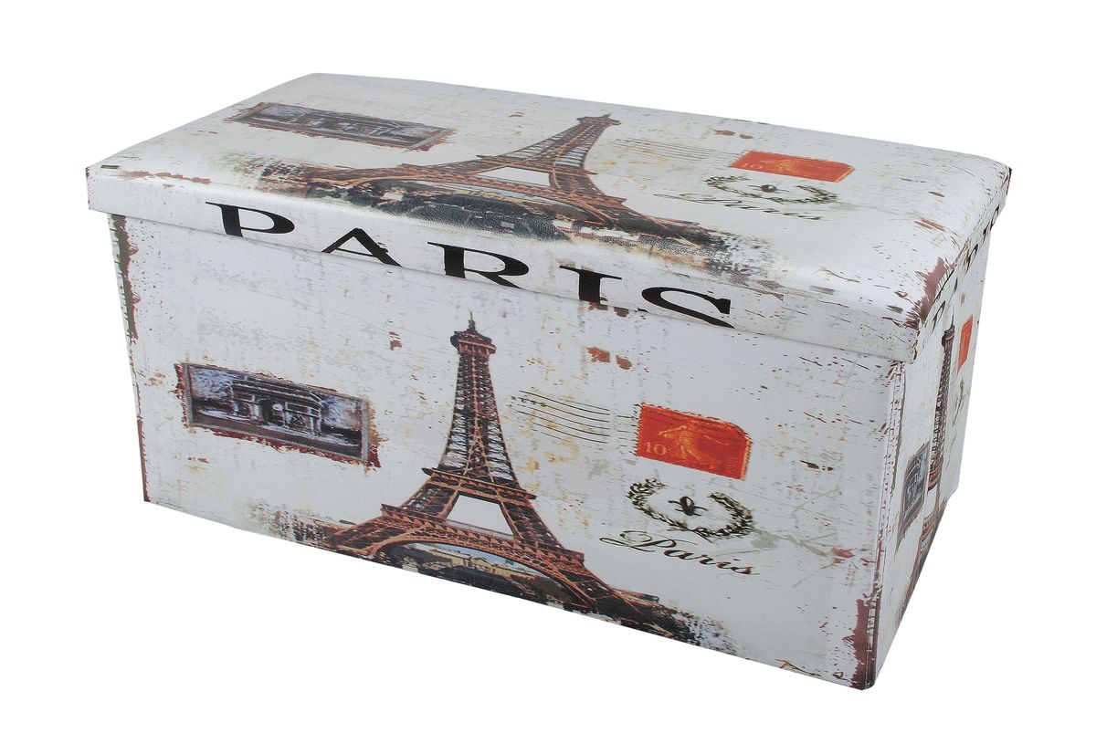 фото Пуф-короб для хранения HomeMaster "Париж", 76 х 38 х 38 см