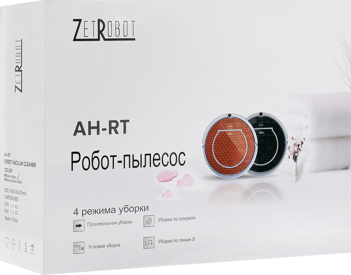 фото Робот-пылесос ZetRobot AH-RT, Silver Red, цвет панда