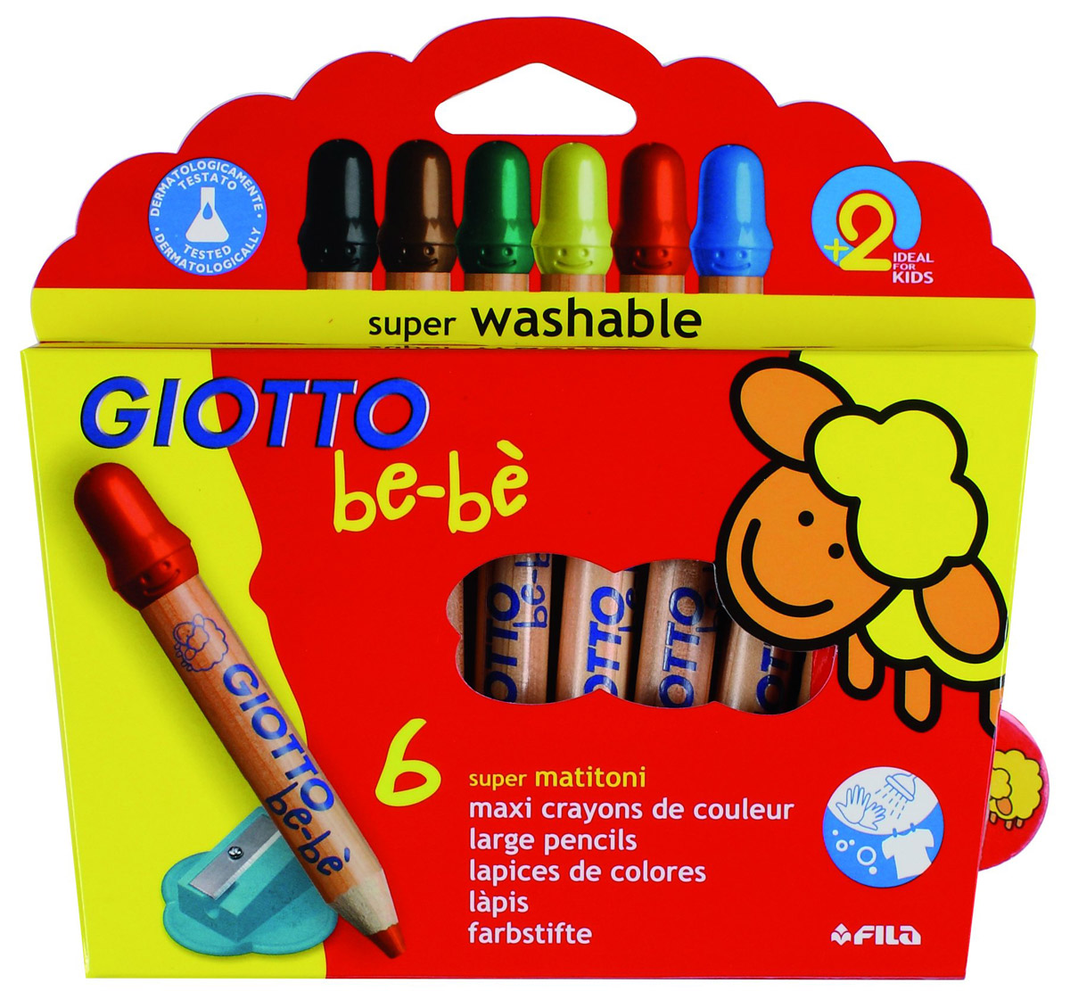 фото Giotto Набор цветных карандашей Bebe Super Largepencils c точилкой 6 шт