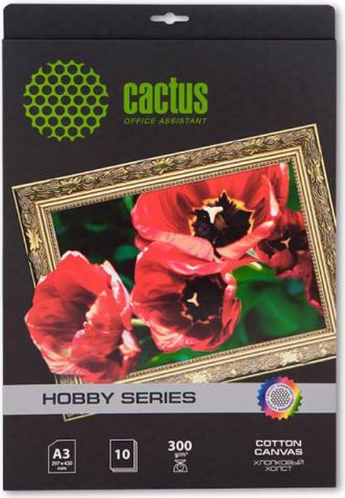 фото Cactus CS-СA326010 A3/300г/м2 холст для струйной печати (10 листов)