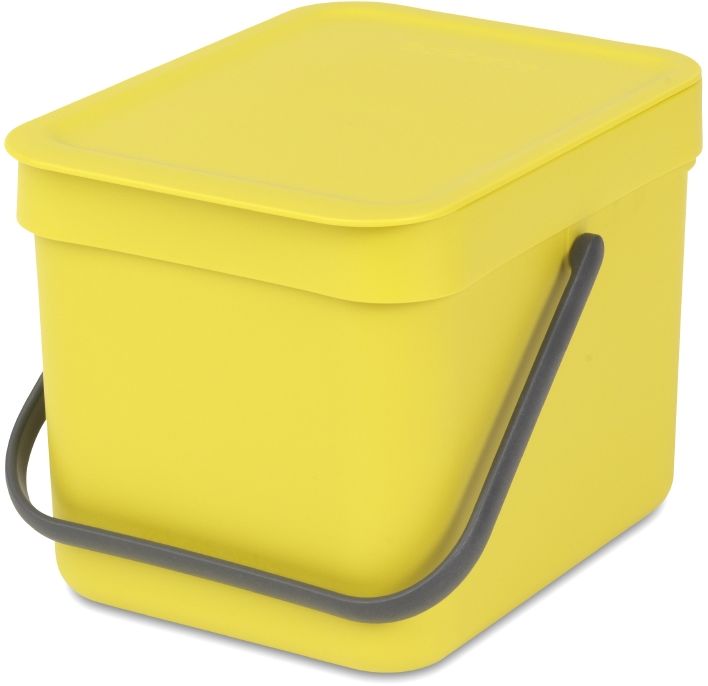 фото Ведро мусорное Brabantia "Sort & Go", встраиваемое, цвет: желтый, 6 л. 109683