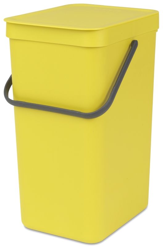 фото Ведро для мусора Brabantia "Sort & Go", встраиваемое, цвет: желтый, 16 л. 109867