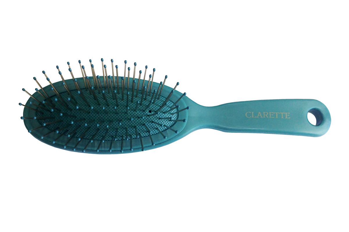Clarette Щетка для волос малая с метал. зубцами, цвет: бирюзовый