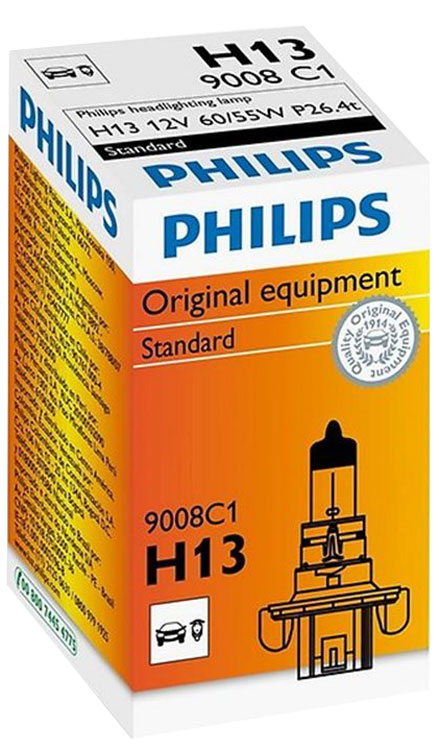 фото Галогенная автомобильная лампа Philips H13 12V-60/55W (P26.4t) 9008C1