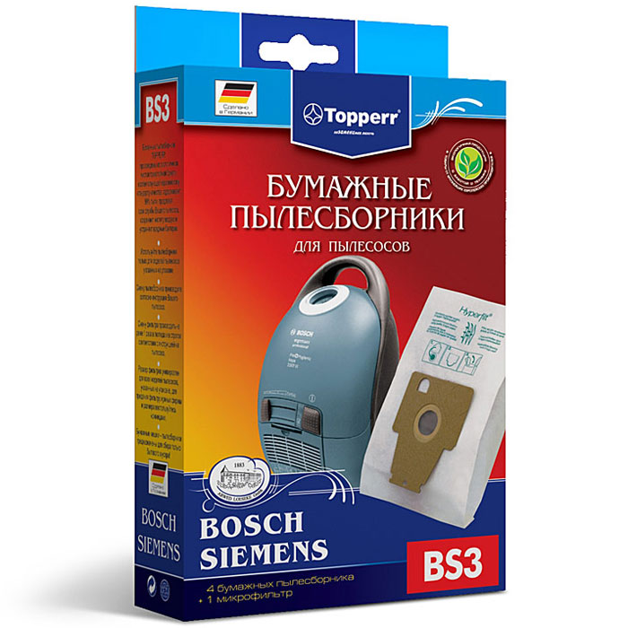 фото Topperr BS 3 фильтр для пылесосов Bosch, Siemens, 4 шт