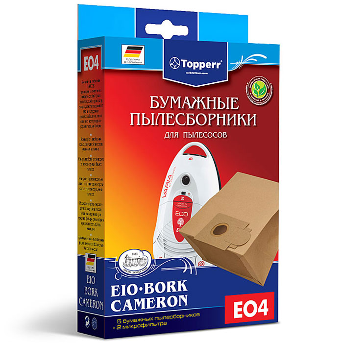 фото Topperr EO 4 фильтр для пылесосов Bork, Cameron и EIO, 5 шт