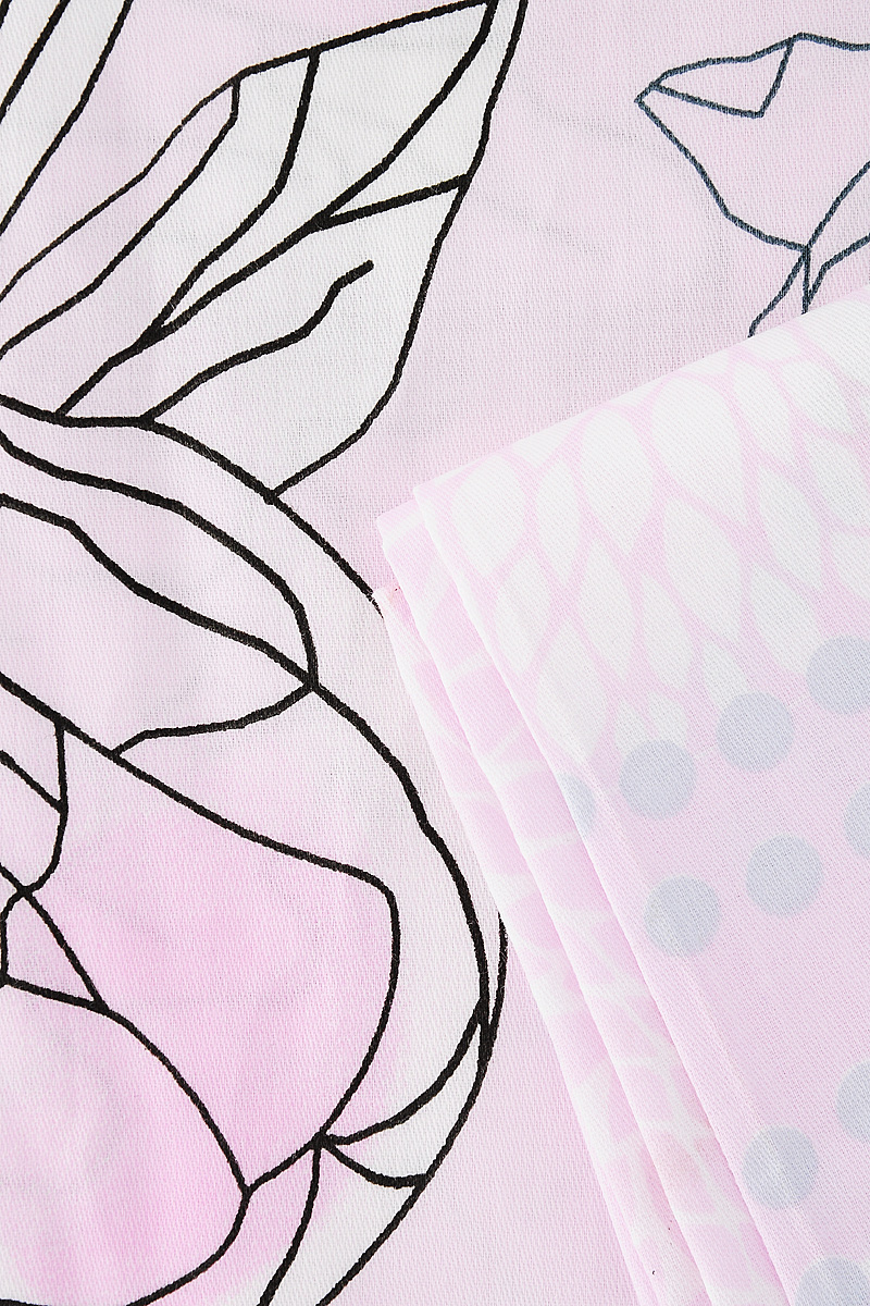 фото Комплект белья Tiffany's Secret "Аромат нежности", евро, наволочки 50х70, цвет: розовый, белый, серый