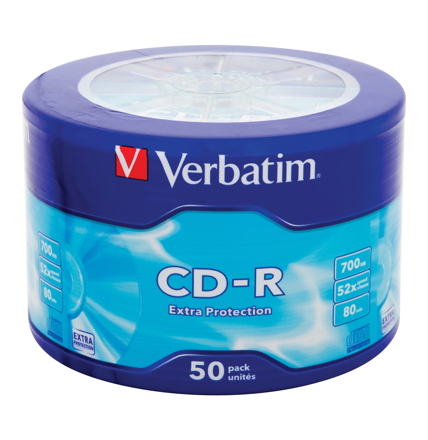 CD-R Verbatim CD-R 80 52x Shrink/50, синий, голубой
