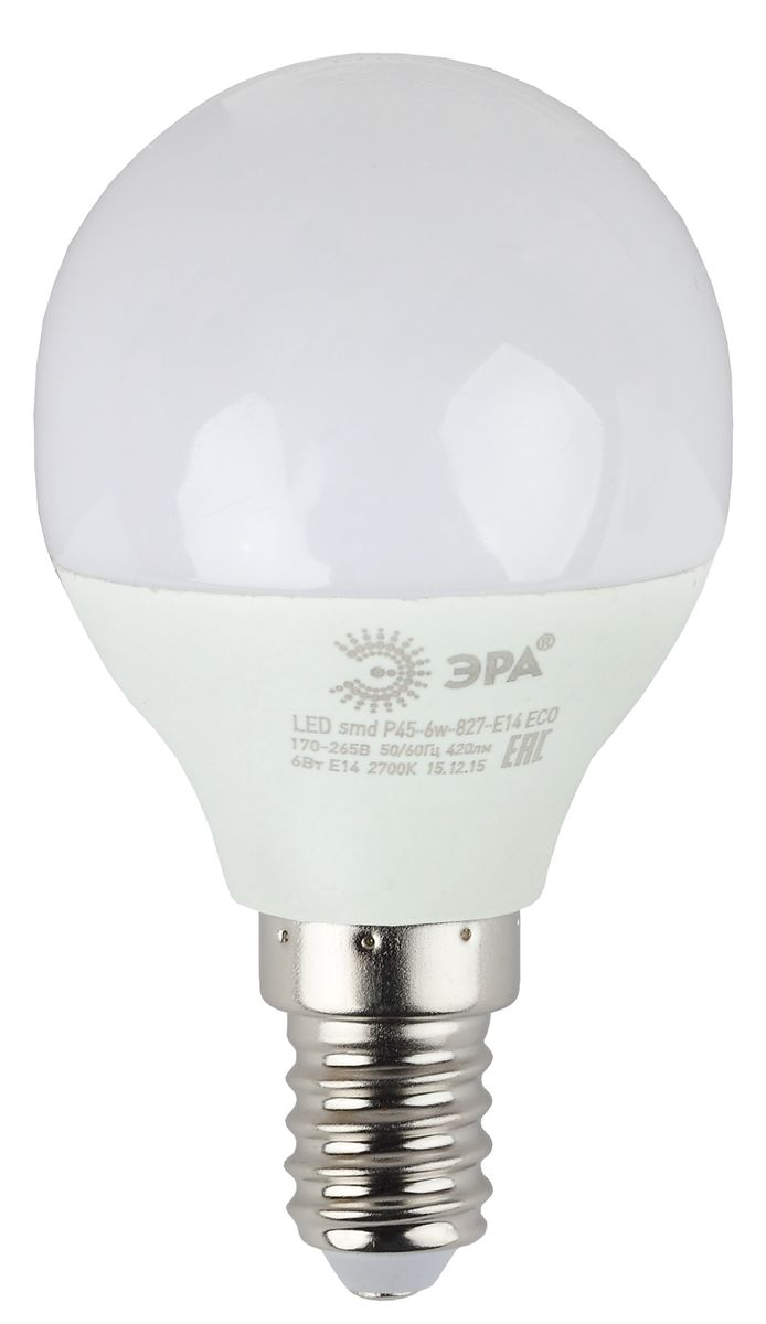 фото Лампочка ЭРА, Нейтральный свет 6 Вт, Светодиодная