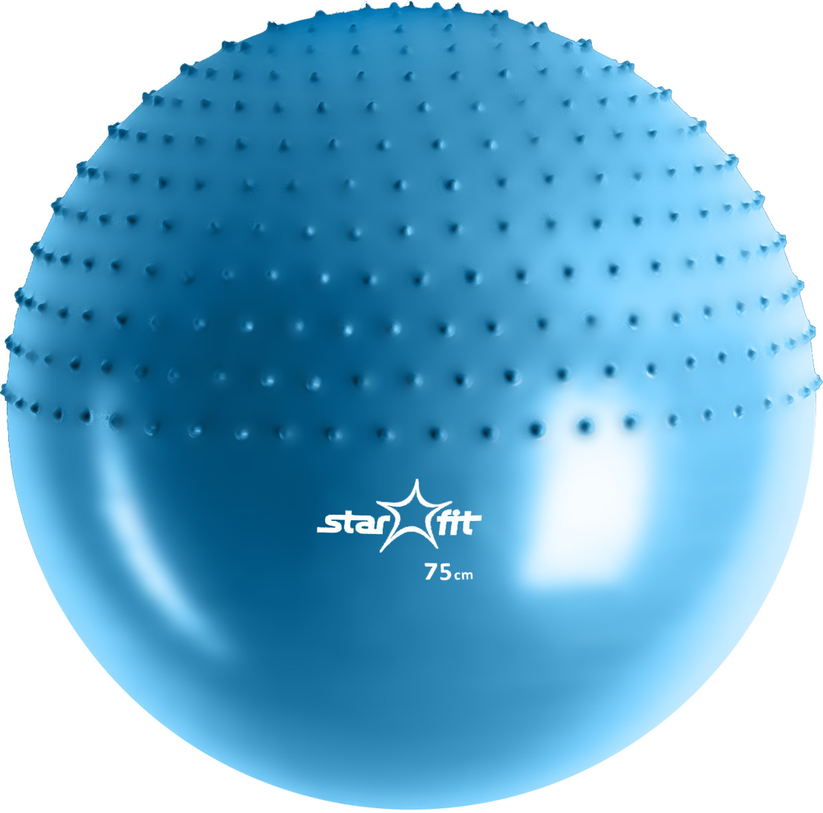 Мяч гимнастический "Starfit", полумассажный, цвет: синий, диаметр 75 см ...