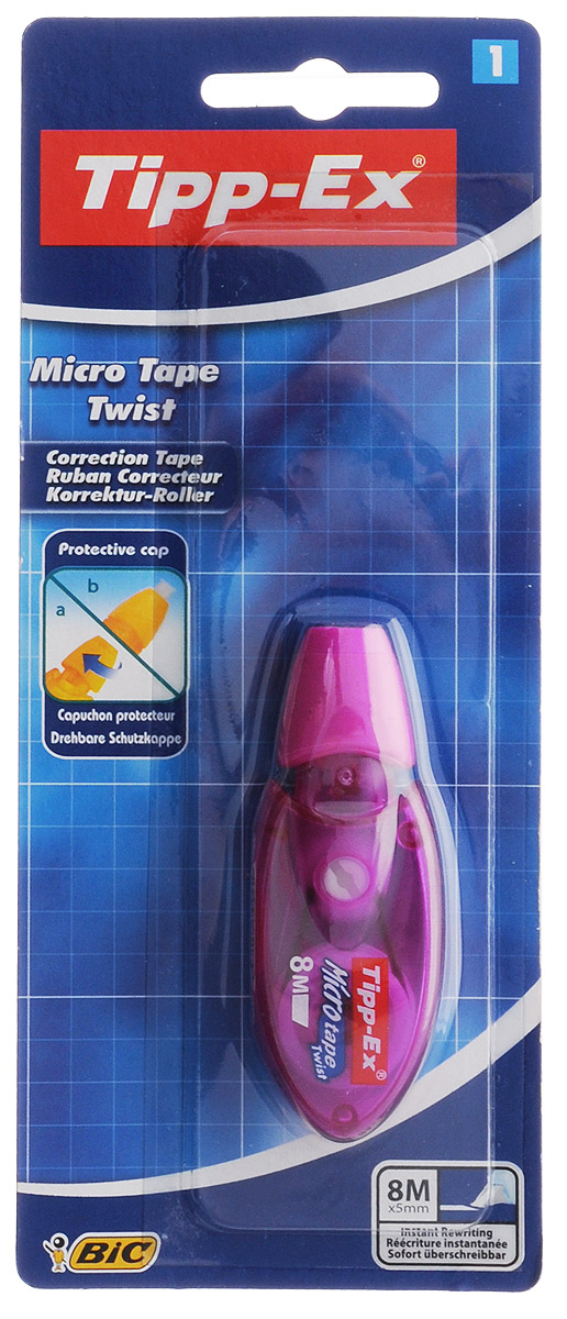 фото Корректирующая лента Bic Tipp-Ex Micro Tape Twist, 5 мм х 8 м, цвет корпуса в ассортименте