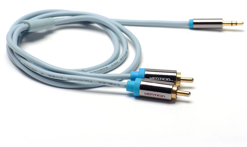 фото Vention P550AC300-S Jack 3,5 mm M/2RCA M, Grey аудиокабель (3 м)