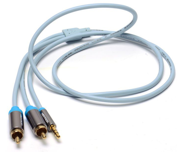 фото Vention P550AC300-S Jack 3,5 mm M/2RCA M, Grey аудиокабель (3 м)