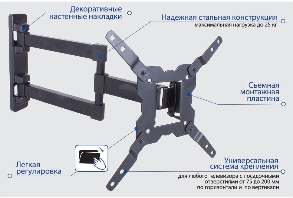 фото Кронштейн для ТВ Kromax GALACTIC-12 black