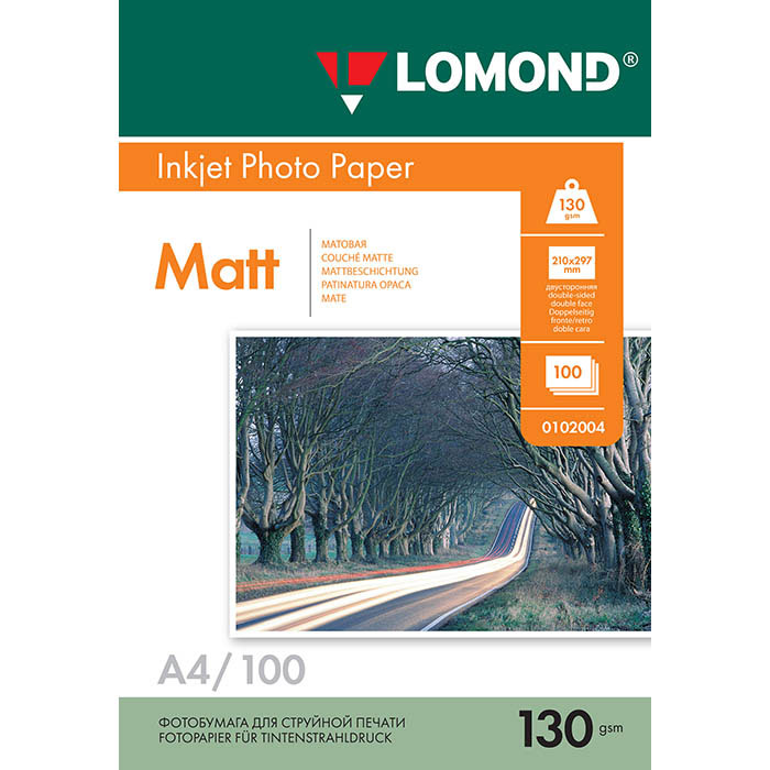 Lomond Photo 130/A4/100л бумага матовая двухсторонняя Lomond Photo 130/A4/100л бумага матовая двухсторонняя