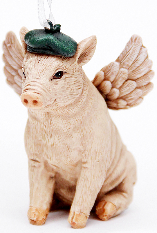 фото Украшение новогоднее подвесное Феникс-Презент "Свинка в шапочке", высота 7 см